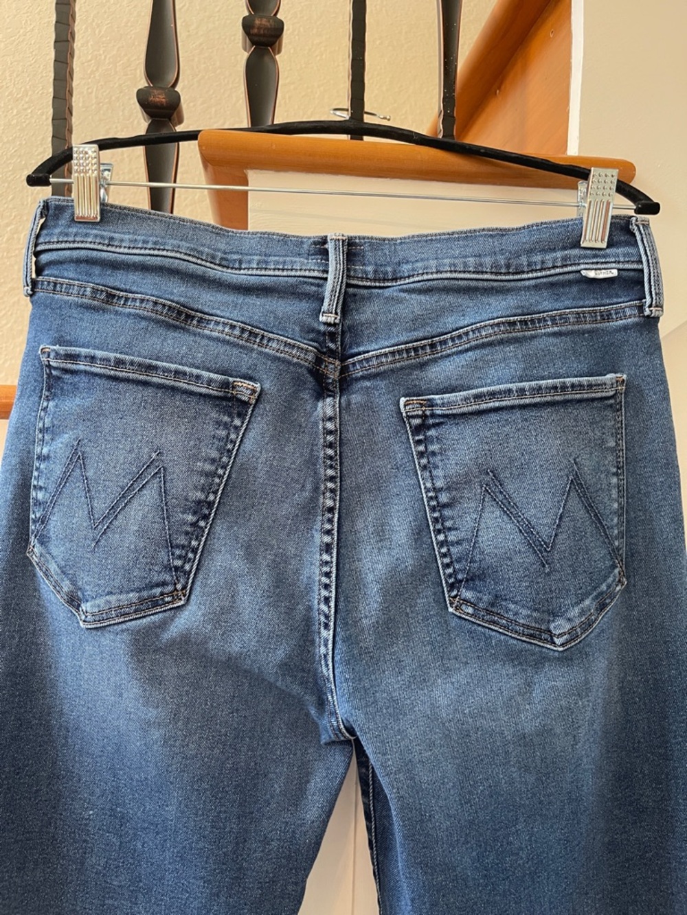 MOTHER The Mid Rise Rambler Ankle Fray, Dark Wash Sz 32 - Picture 6 of 15